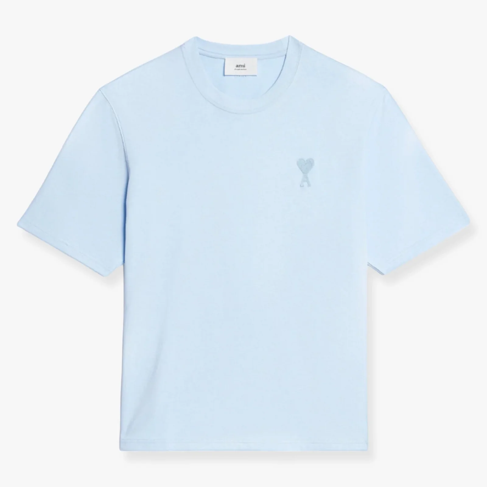 Ami Paris Logo T Shirt Sky Blue