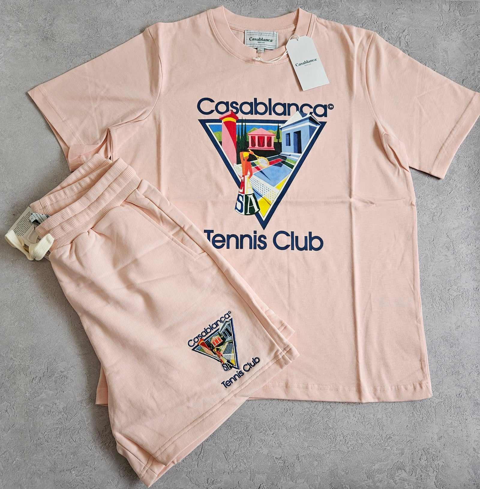 Casablanca Tennis Club Shorts Pink