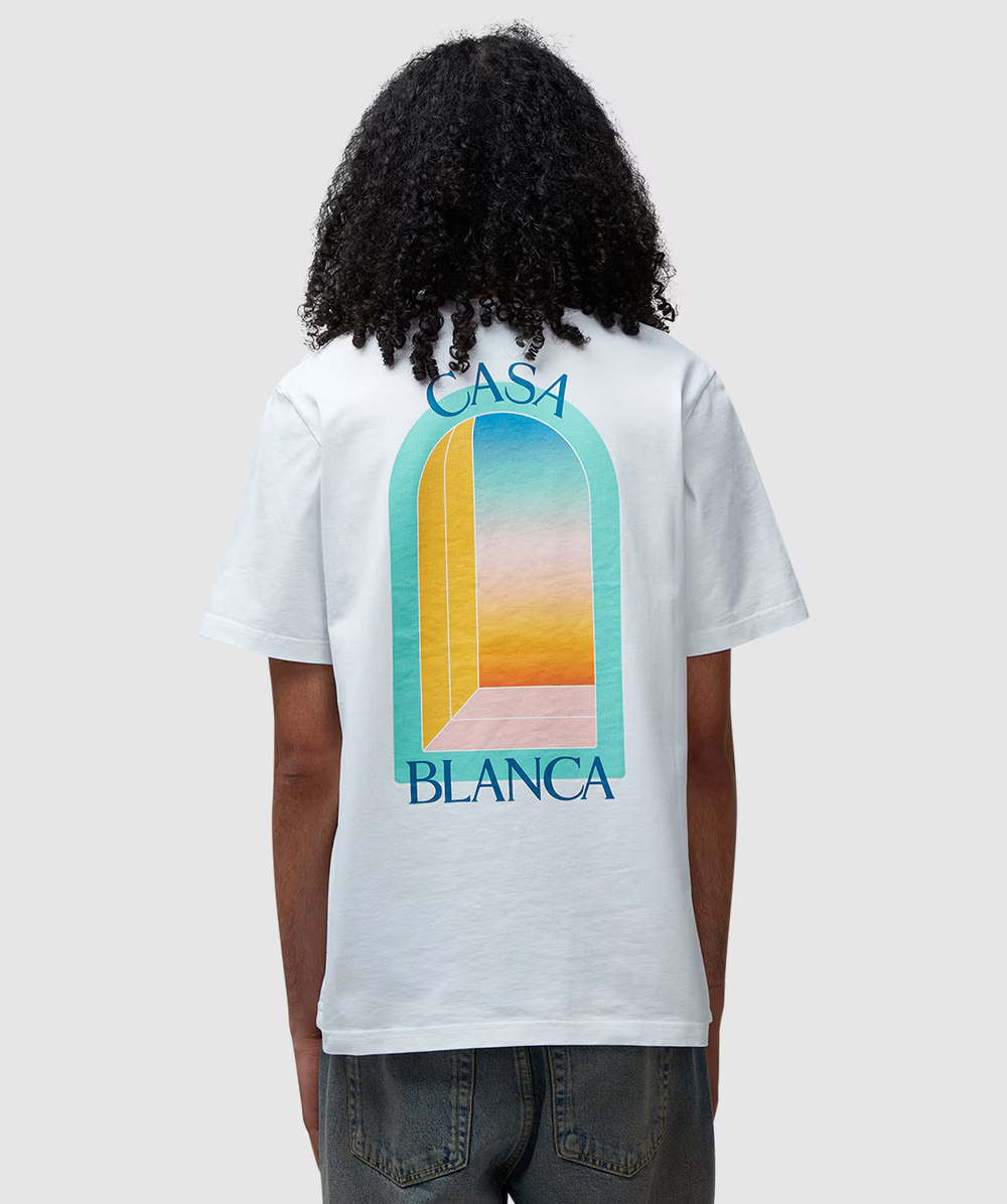 Casablanca Arch Gradient T Shirt White/Blue