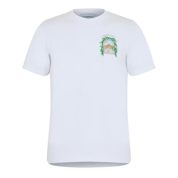 Casablanca Larche Tennis T Shirt Sky White