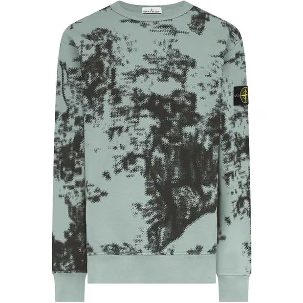 Stone Island Camouflage Jumper Grig Verd