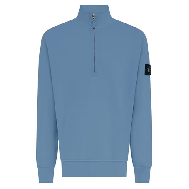 Stone Island Half Zip Jumper Mid Blue