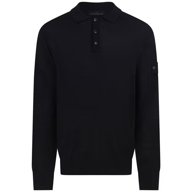 Stone Island Ghost Knit Polo Black