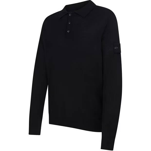 Stone Island Ghost Knit Polo Black