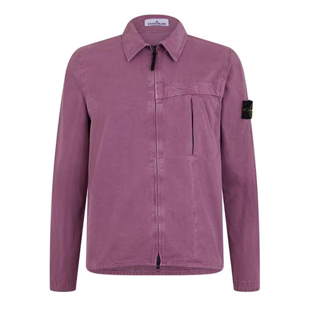 Stone Island Washed Cotton Overshirt Rosa Quar