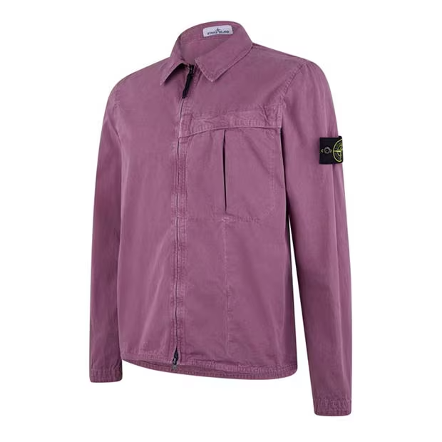 Stone Island Washed Cotton Overshirt Rosa Quar