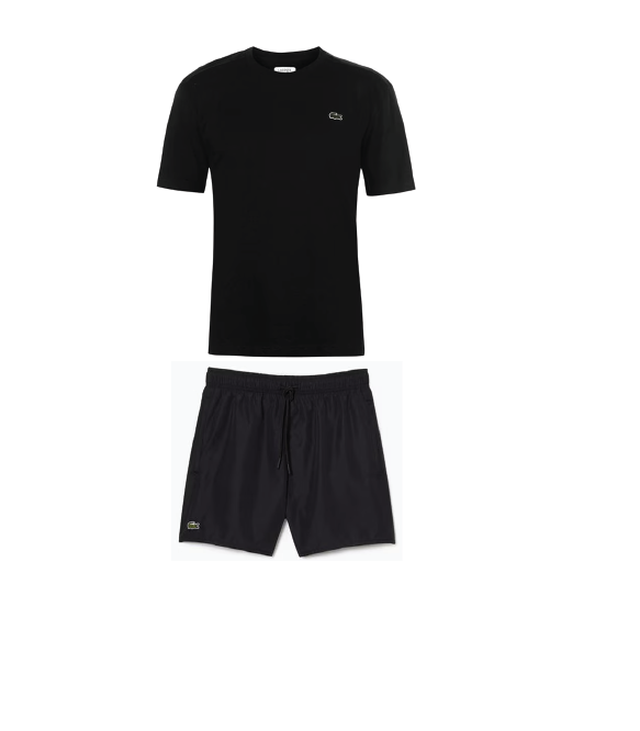 Lacoste Croc Print Swim Shorts Set Black