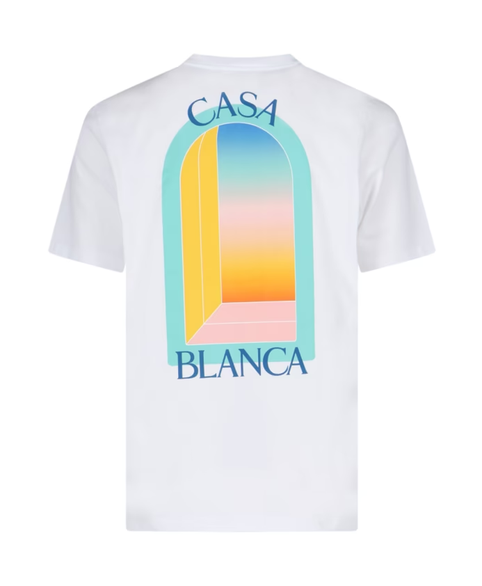 Casablanca Arch Gradient T Shirt White/Blue